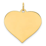 Load image into Gallery viewer, 14K Yellow Gold Plain .018 Gauge Engravable Heart Disc Charm 23mm width
