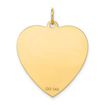 Load image into Gallery viewer, 14K Yellow Gold Etched .018 Gauge Engravable Heart Disc Charm 24mm width
