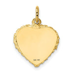 Load image into Gallery viewer, 14K Yellow Gold Polished .013 Gauge Engravable Heart with Rope Disc Charm
