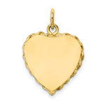 Load image into Gallery viewer, 14K Yellow Gold Polished .013 Gauge Engravable Heart with Rope Disc Charm
