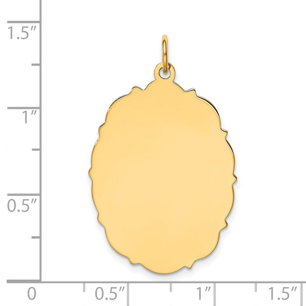 14K Yellow Gold Plain .018 Gauge Engravable Disc Charm