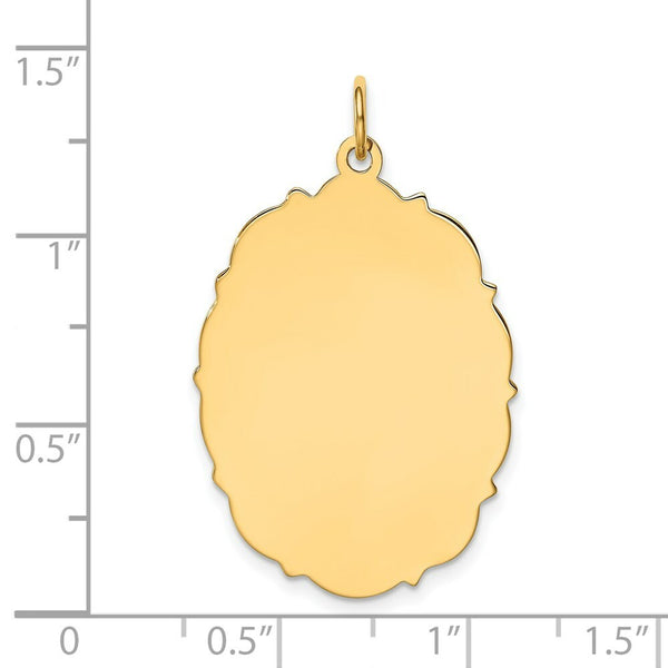 14K Yellow Gold Plain .018 Gauge Engravable Disc Charm