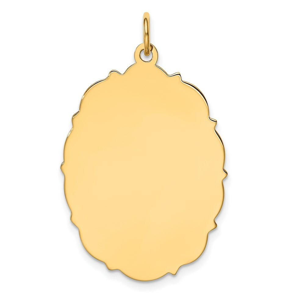 14K Yellow Gold Plain .018 Gauge Engravable Disc Charm