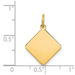 Load image into Gallery viewer, 14K Yellow Gold Plain .018 Gauge Diamond-Shaped Engravable Disc Charm
