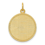 Load image into Gallery viewer, 14K Yellow Gold Patterned .013 Gauge Circular Engravable Disc Charm 19mm width

