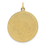 Load image into Gallery viewer, 14K Yellow Gold Patterned .018 Gauge Circular Engravable Disc Charm Satin Back 25mm width
