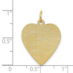 Load image into Gallery viewer, 14K Yellow Gold Patterned .018 Gauge Engravable Heart Disc Charm 18mm width

