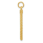 Load image into Gallery viewer, 14K Yellow Gold Patterned .013 Gauge Circular Engravable Disc with Rope Charm 26mm width
