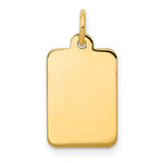 Load image into Gallery viewer, 14K Yellow Gold Plain .018 Gauge Rectangular Engravable Disc Charm 20mm length
