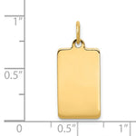 Load image into Gallery viewer, 14K Yellow Gold Plain .035 Gauge Rectangular Engravable Disc Charm 24mm length
