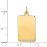 Load image into Gallery viewer, 14K Yellow Gold Plain .035 Gauge Rectangular Engravable Disc Charm 28mm length

