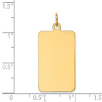 Load image into Gallery viewer, 14K Yellow Gold Plain .011 Gauge Rectangular Engravable Disc Charm 15mm width
