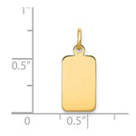Load image into Gallery viewer, 14K Yellow Gold Plain .027 Gauge Engravable Rectangular Disc Charm 21mm length
