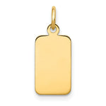 Load image into Gallery viewer, 14K Yellow Gold Plain .027 Gauge Engravable Rectangular Disc Charm 21mm length
