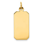 Load image into Gallery viewer, 14K Yellow Gold Plain .013 Gauge Engravable Rectangular Disc Charm 11mm width
