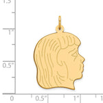 Load image into Gallery viewer, 14K Yellow Gold Girl Head Engravable Charm 20mm width
