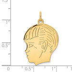 Load image into Gallery viewer, 14K Yellow Gold Boy Head Charm 30mm length
