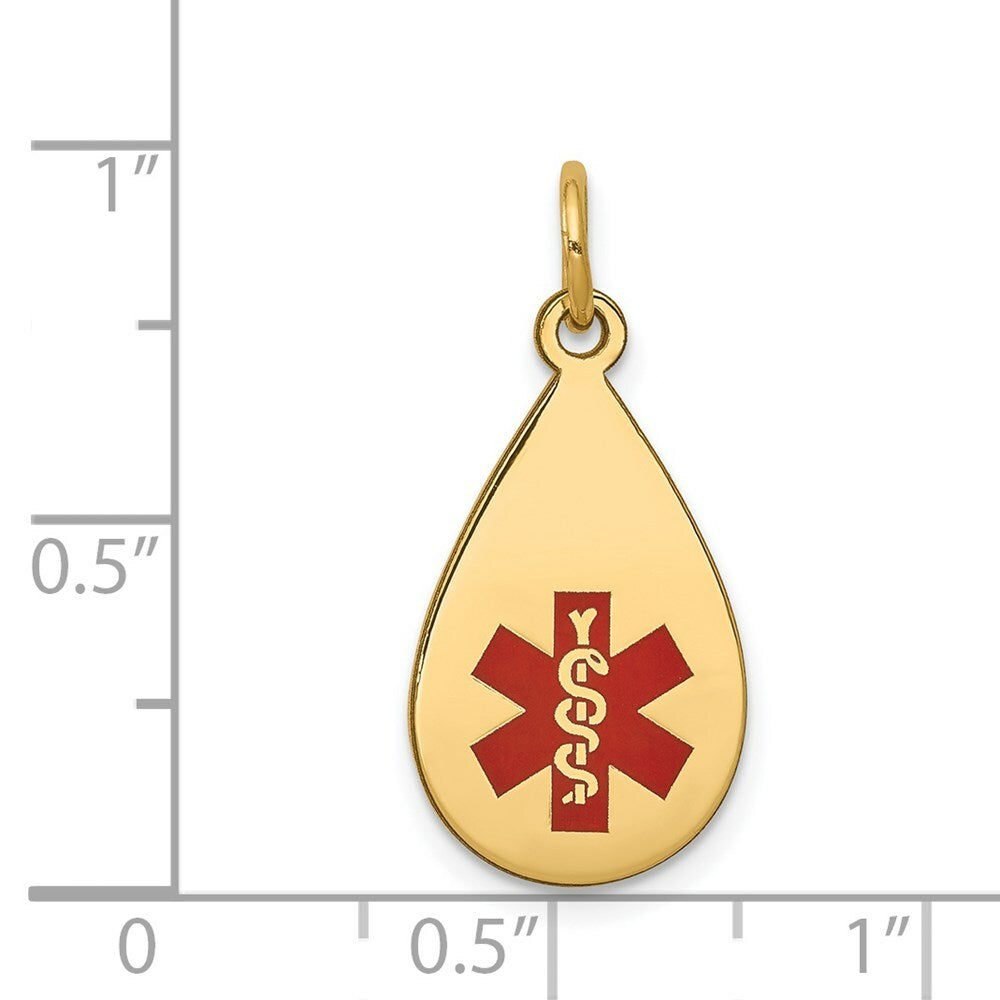 14K Yellow Gold Medical Jewelry Pendant