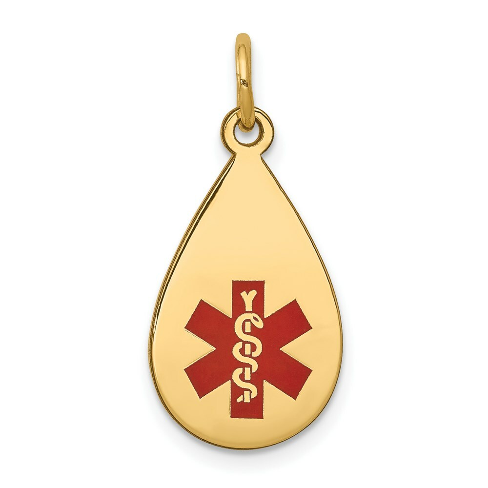 14K Yellow Gold Medical Jewelry Pendant