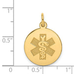 Load image into Gallery viewer, 14K Yellow Gold Medical Jewelry Unenameled Pendant
