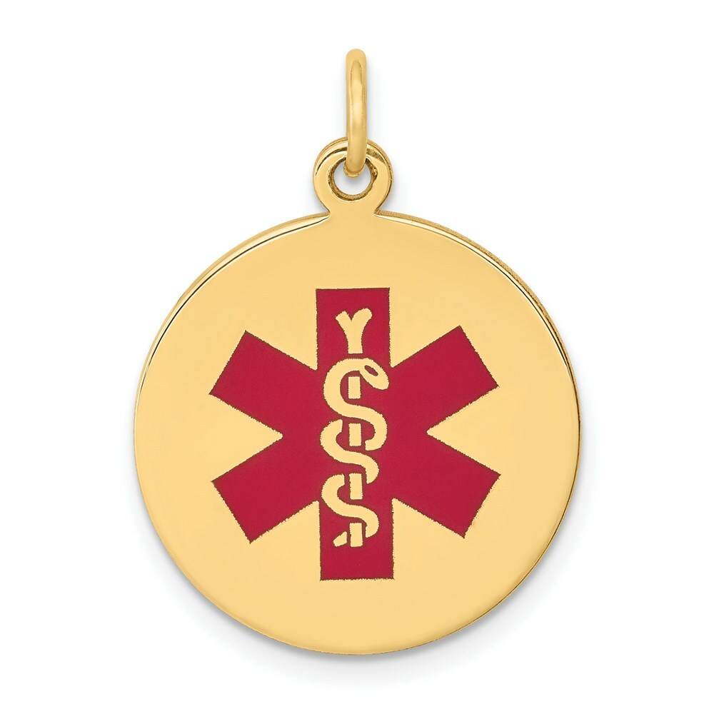 14K Yellow Gold Medical Jewelry Pendant