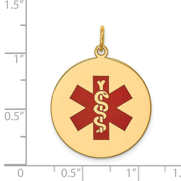 14K Yellow Gold Medical Jewelry Pendant