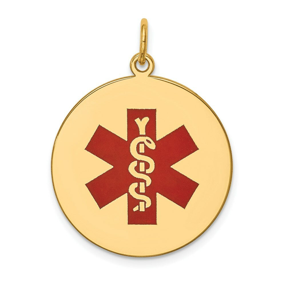 14K Yellow Gold Medical Jewelry Pendant