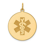 Load image into Gallery viewer, 14K Yellow Gold Non-enameled Medical Jewelry Pendant
