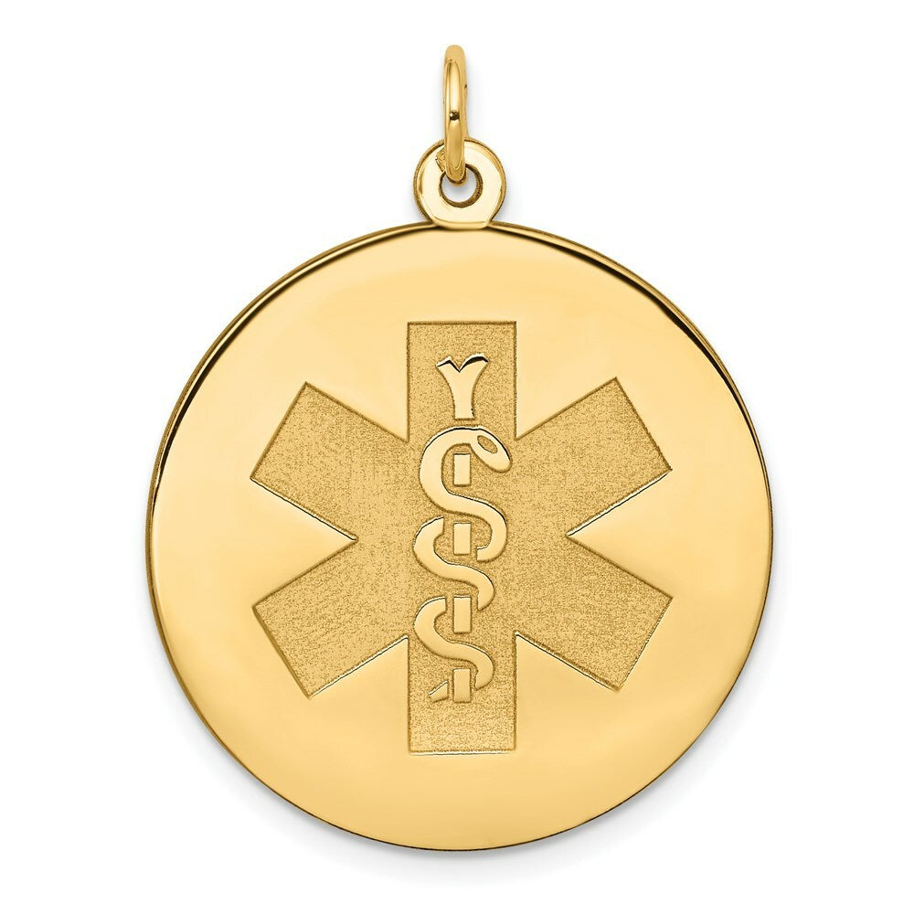 14K Yellow Gold Medical Jewelry Unenameled Pendant