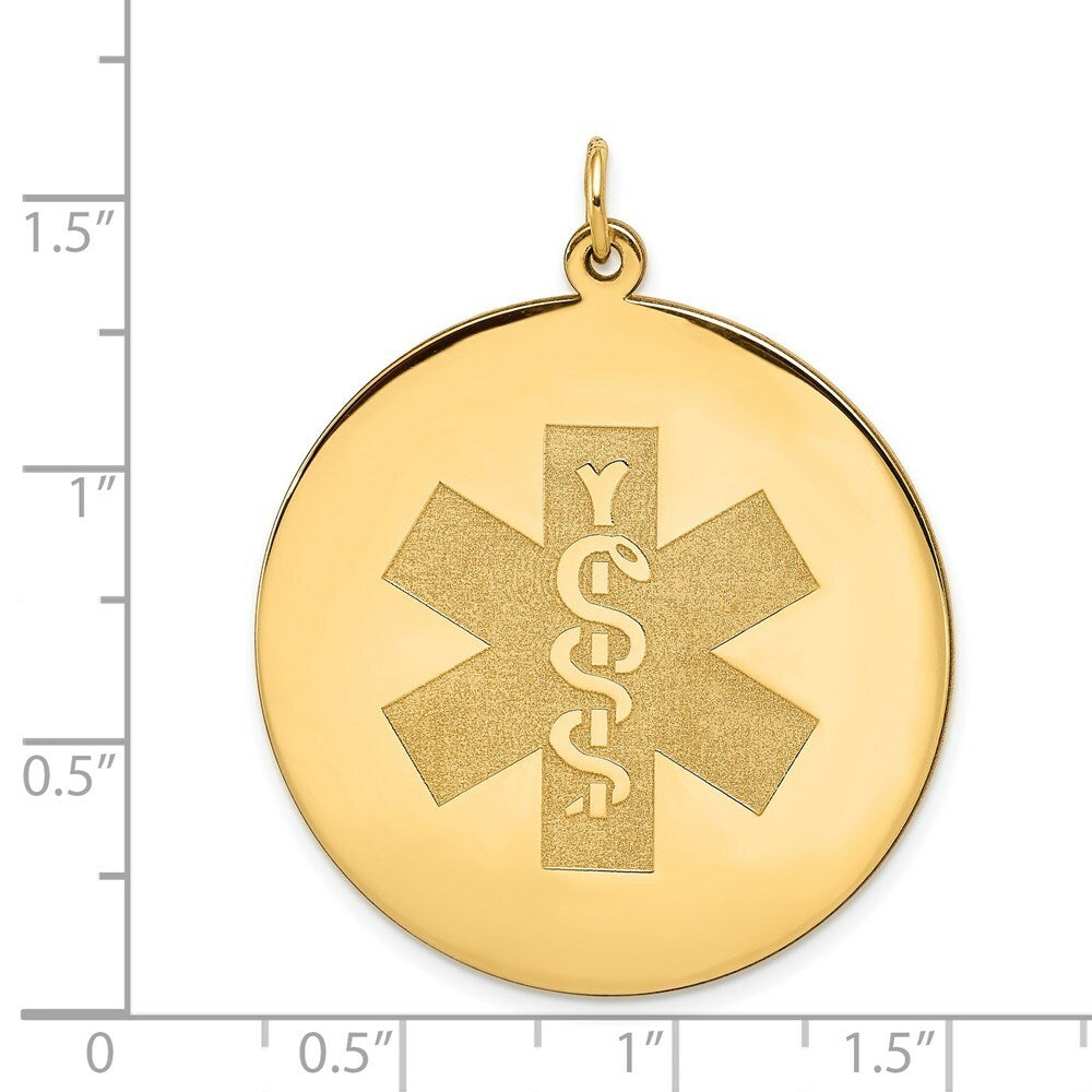 14K Yellow Gold Medical Jewelry Unenameled Pendant