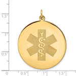 Load image into Gallery viewer, 14K Yellow Gold Medical Jewelry Unenameled Pendant
