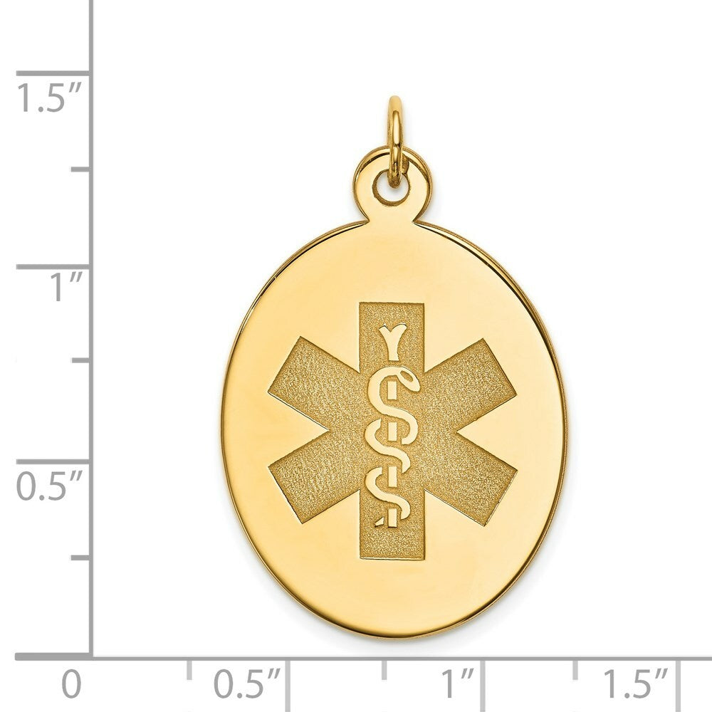 14K Yellow Gold Non-enameled Medical Jewelry Pendant