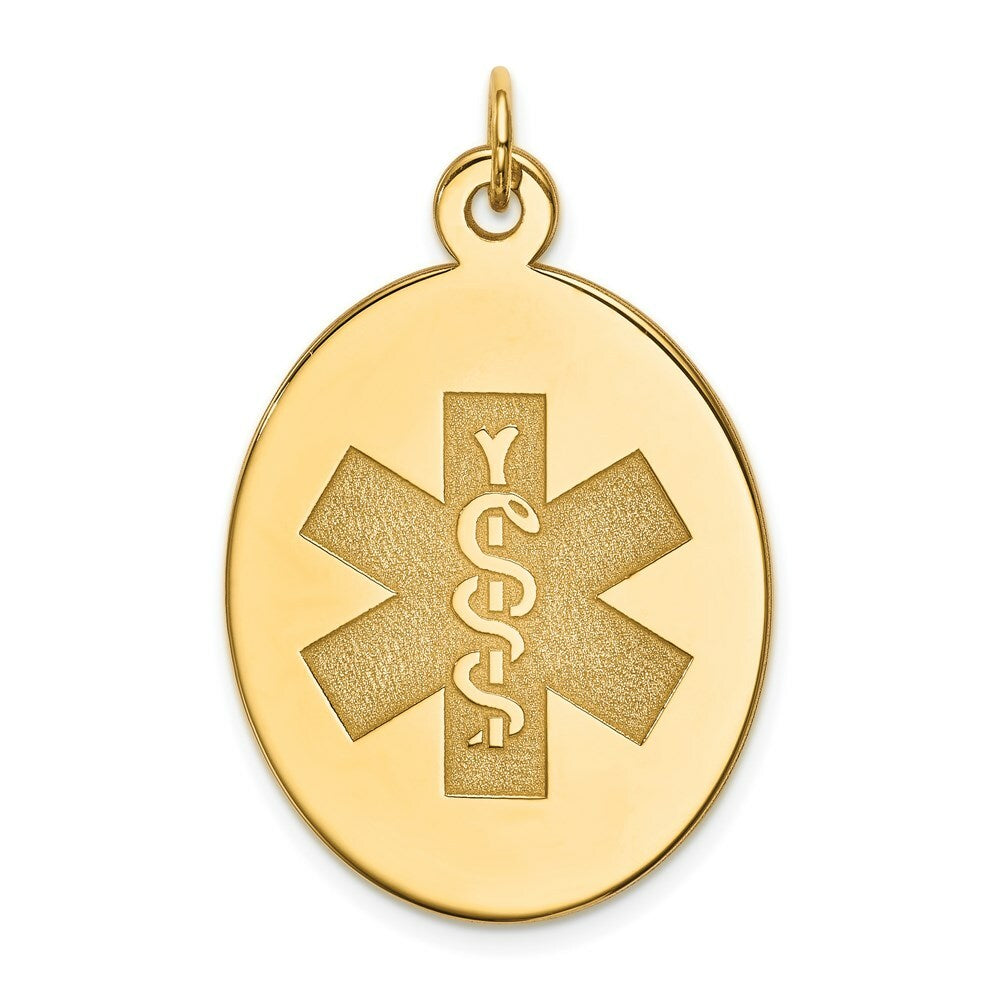 14K Yellow Gold Non-enameled Medical Jewelry Pendant