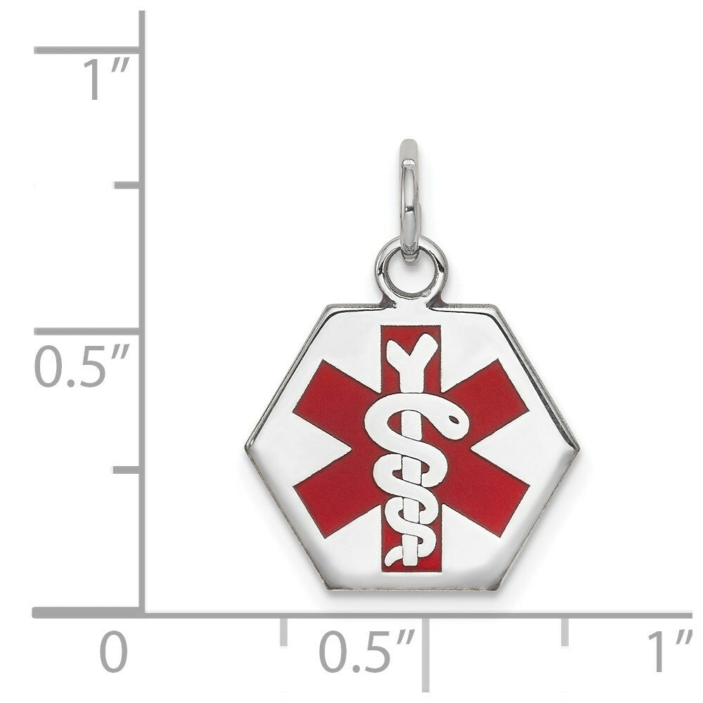 14K White Gold Medical Alert Jewelry Pendant