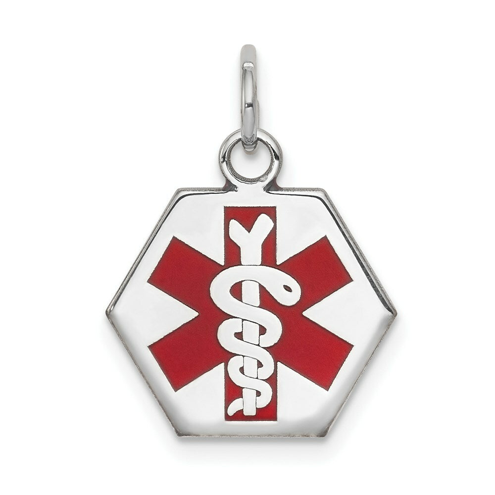 14K White Gold Medical Alert Jewelry Pendant