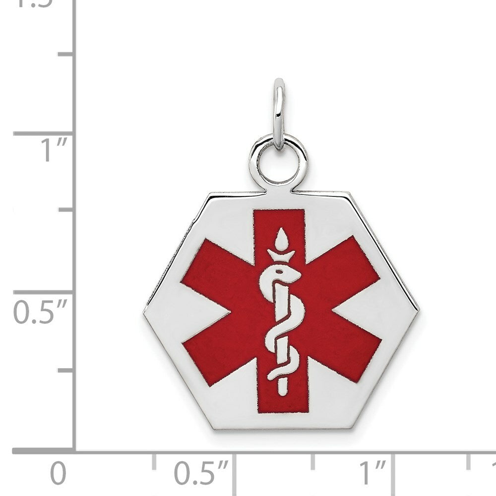 14K White Gold Medical Alert Jewelry Pendant