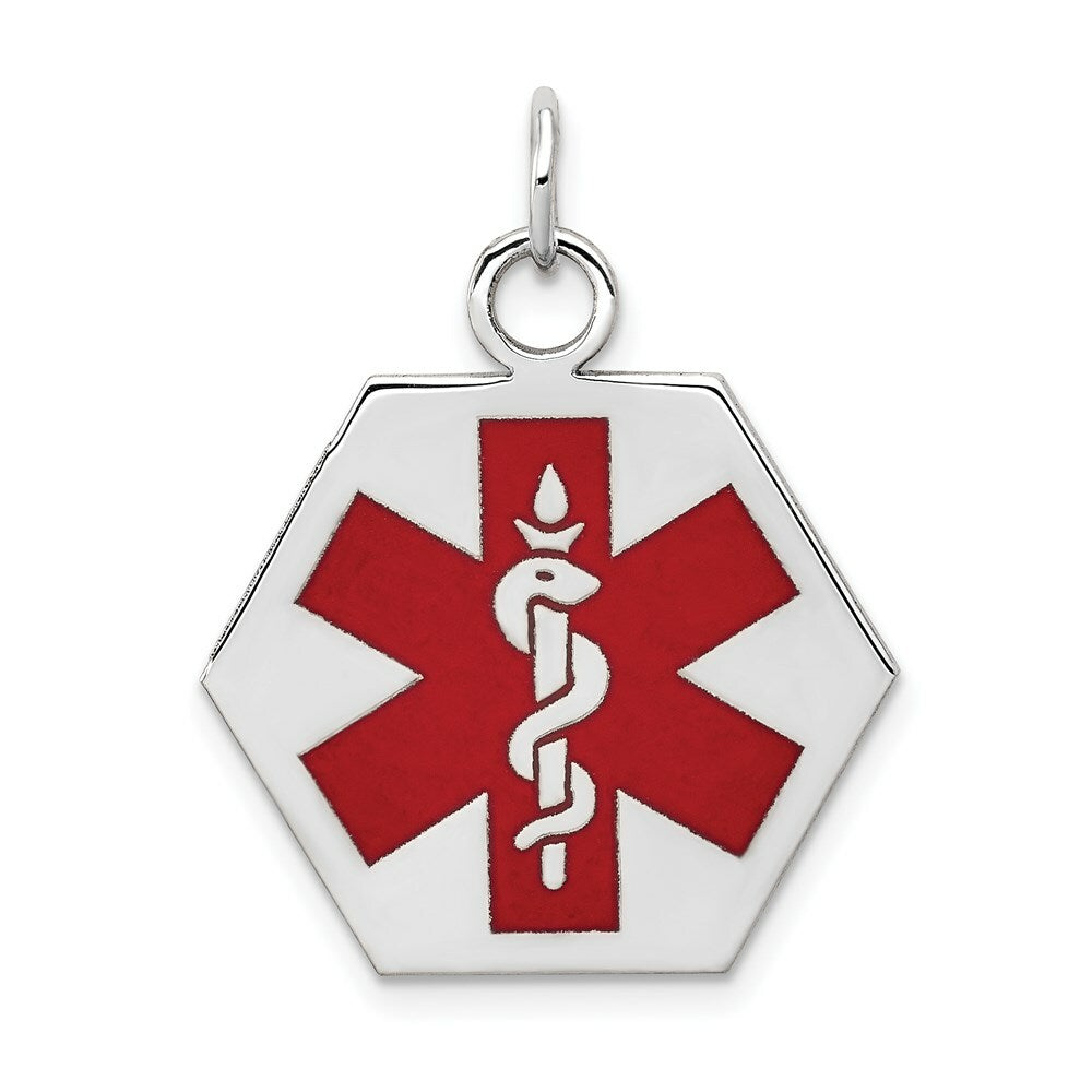 14K White Gold Medical Alert Jewelry Pendant