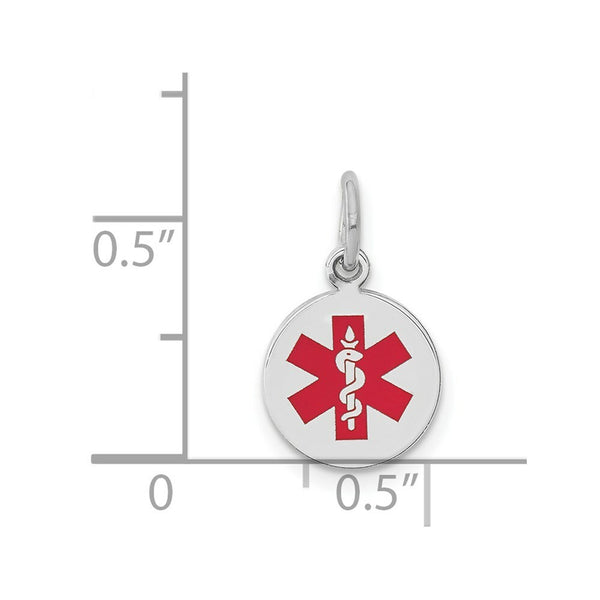 14K White Gold Medical Alert Jewelry Pendant