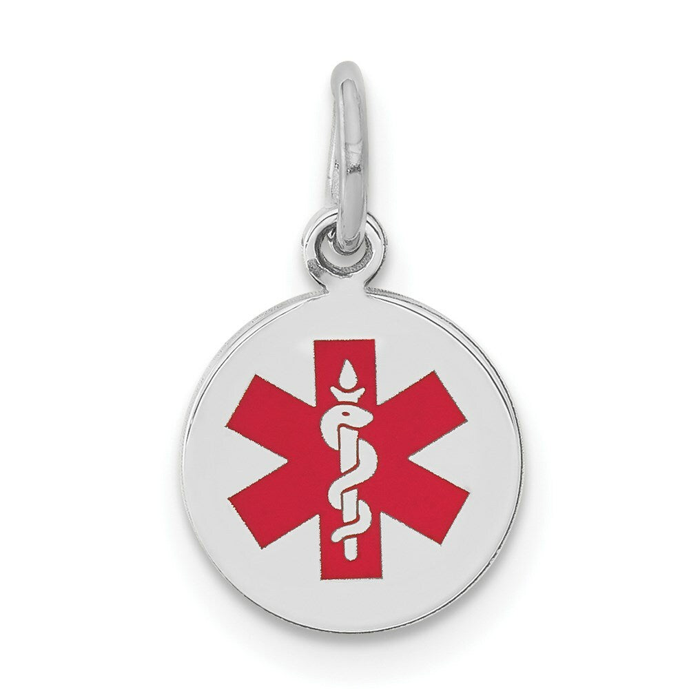 14K White Gold Medical Alert Jewelry Pendant