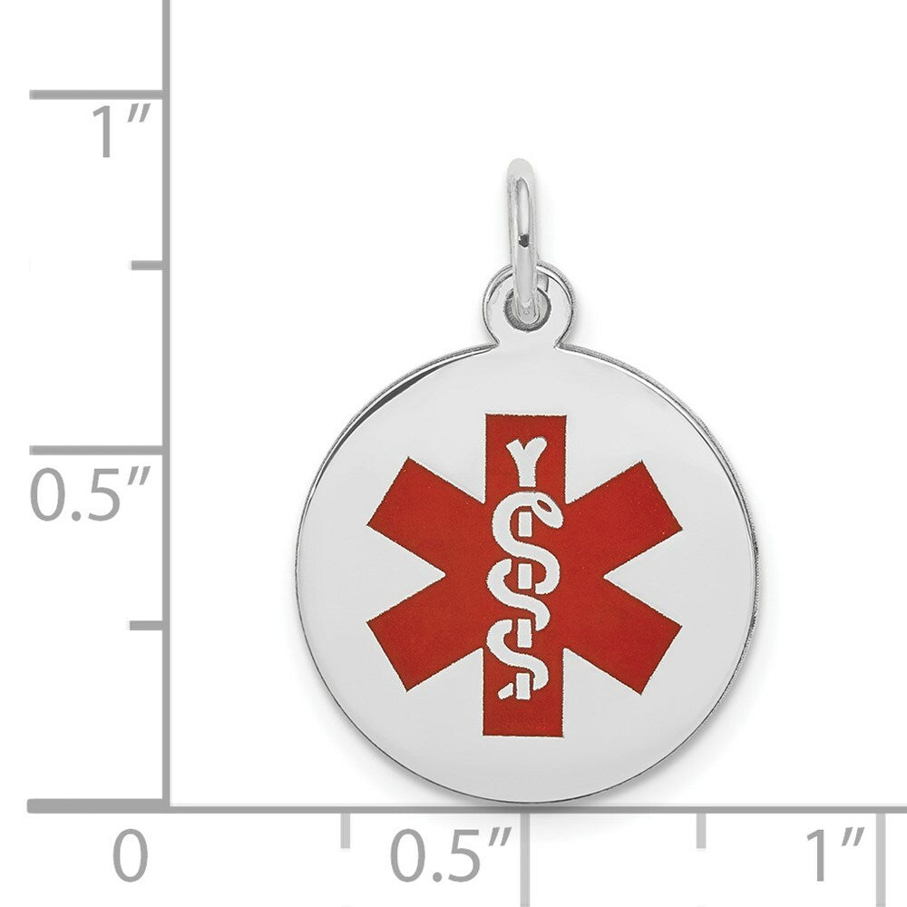 14K White Gold Medical Alert Jewelry Pendant