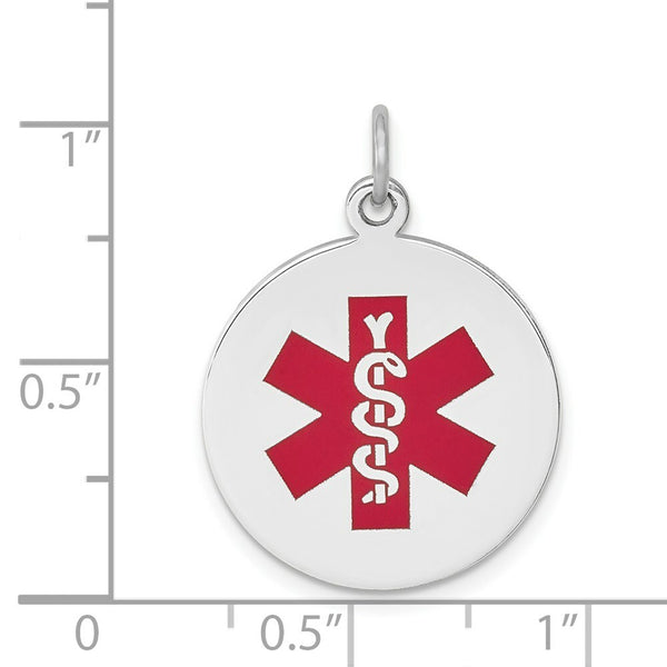 14K White Gold Medical Alert Jewelry Pendant