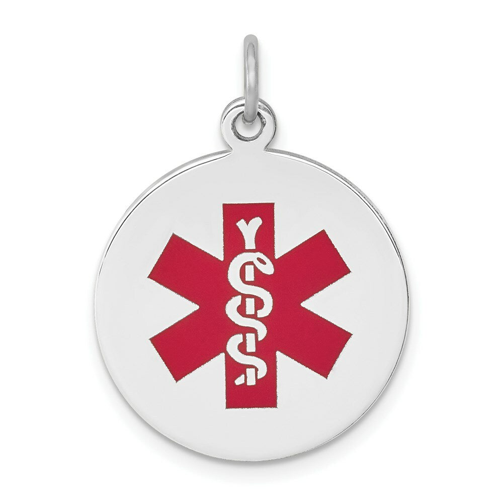 14K White Gold Medical Alert Jewelry Pendant