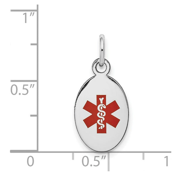 14K White Gold Medical Alert Jewelry Pendant