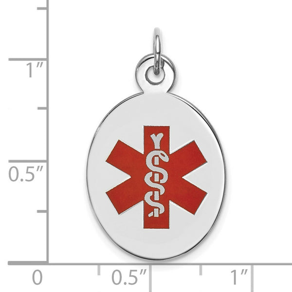 14K White Gold Medical Alert Jewelry Pendant