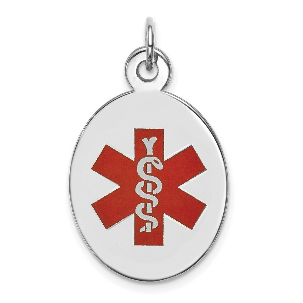 14K White Gold Medical Alert Jewelry Pendant