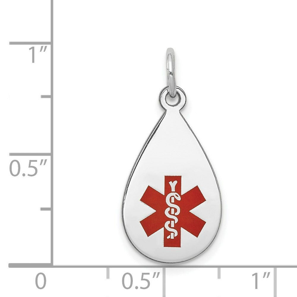 14K White Gold Medical Alert Jewelry Pendant