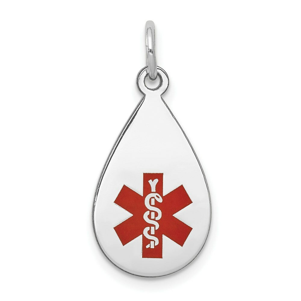 14K White Gold Medical Alert Jewelry Pendant