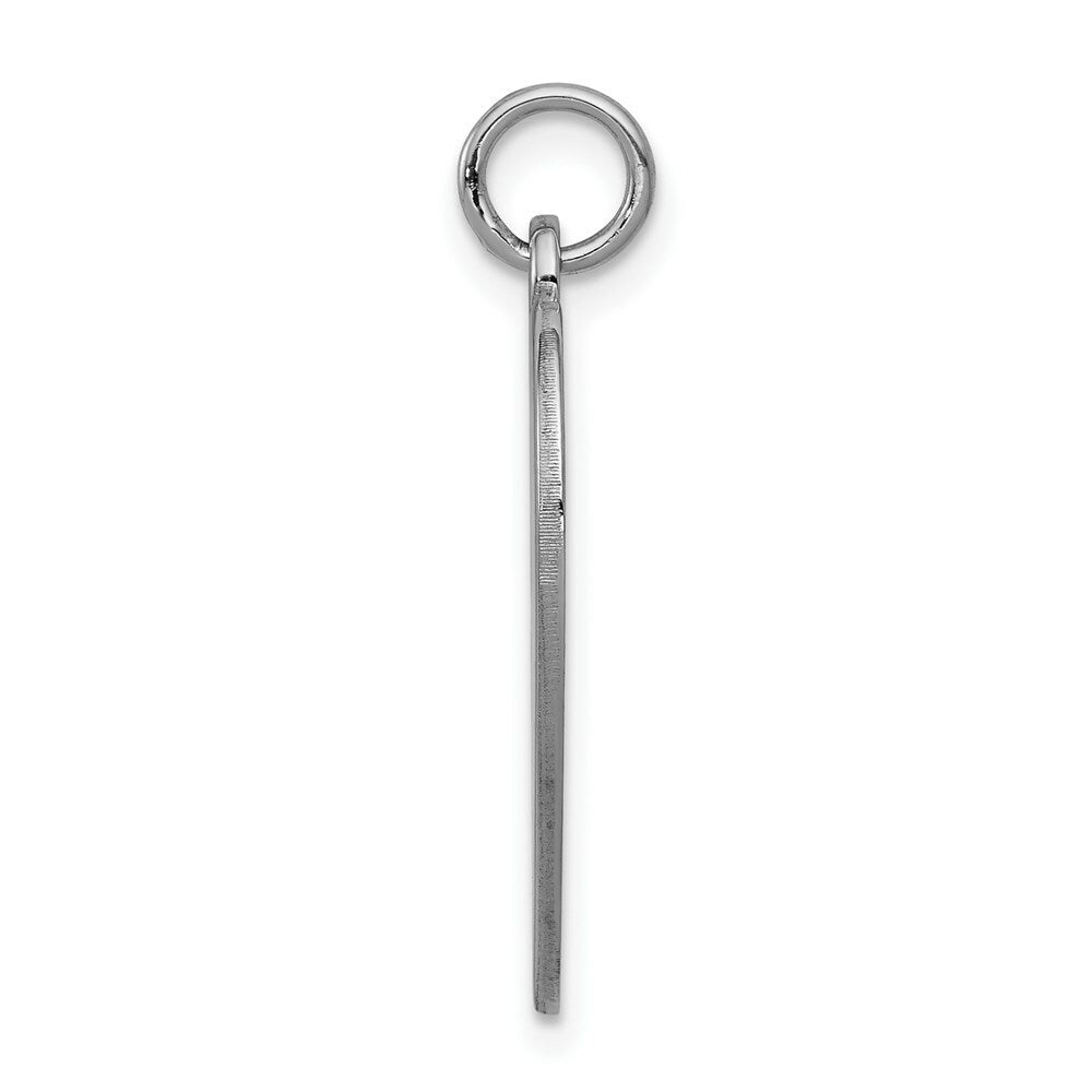 14K White Gold Heart-Shaped Polished Enameled Engravable Medical Jewelry Pendant
