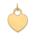 Load image into Gallery viewer, 14K Yellow Gold Medium Engravable Heart Charm Pendant
