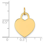 Load image into Gallery viewer, 14K Yellow Gold Medium Engravable Heart Charm Pendant

